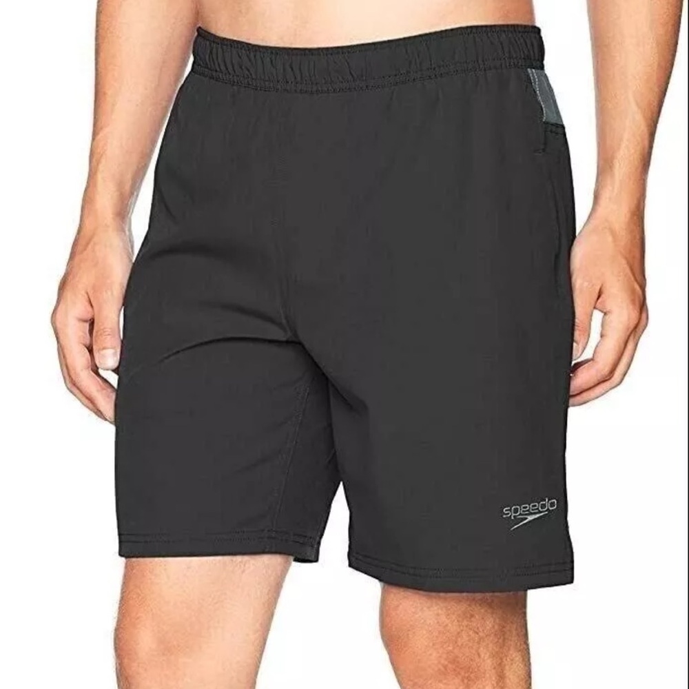 Speedo Men's Tech Volley Swim Shorts Black Size XXL (38/40) UPF Stretch Comfort